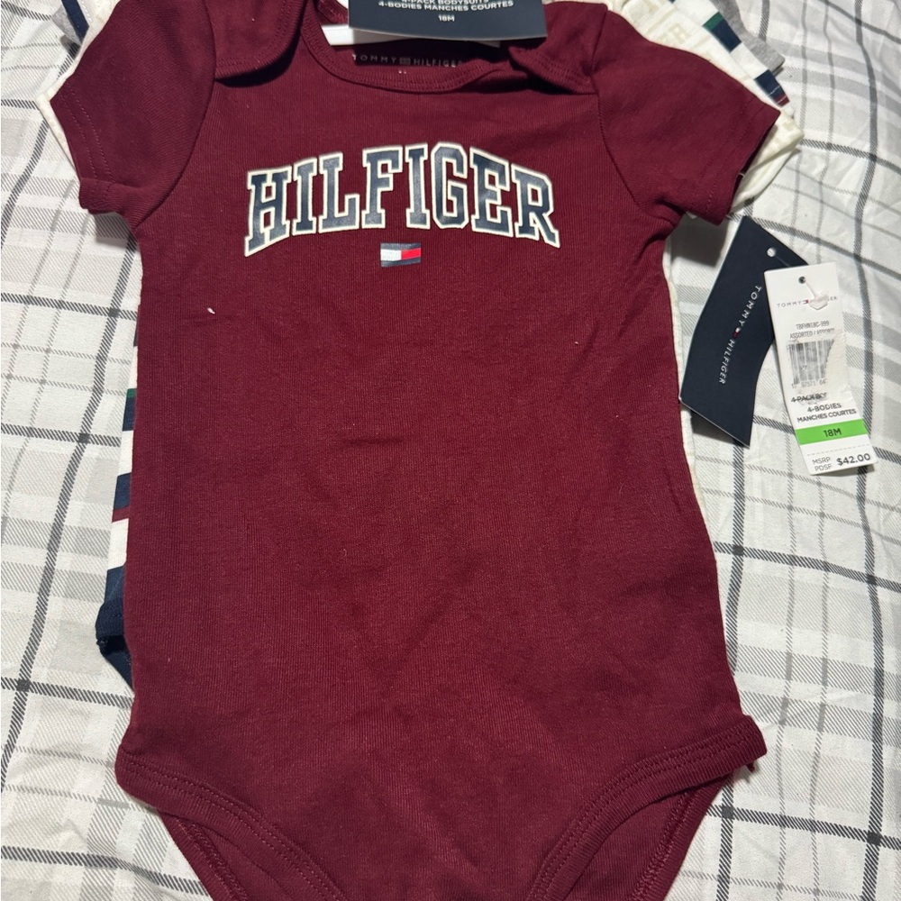 Tommy Hilfiger Burgundy Kids Bodysuit